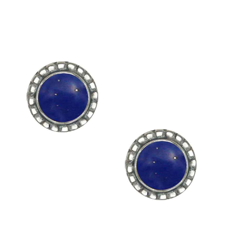 Sterling Silver Small Lapis Lazuli Post Stud Earrings